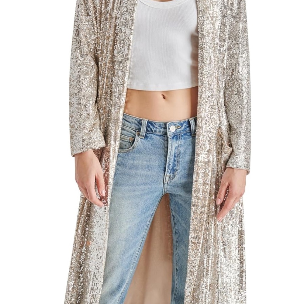 Steve Madden sequined silver duster